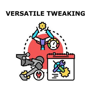 Versatile tweaking optimizing system functionality concept Stock Illustration
