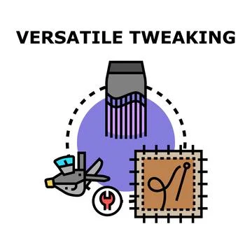 Versatile tweaking process adjusting settings development Stock Illustration