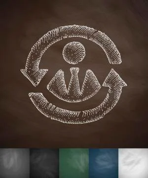 Versatile worker icon. Hand drawn vector illustration Stock Illustration