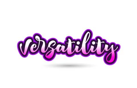 Versatility calligraphic pink font text logo icon typography design Stock Illustration