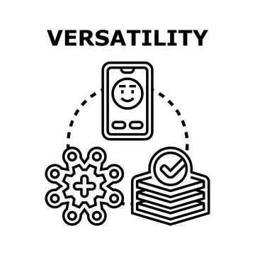 Versatility concept with digital application and multiple options Stock Illustration