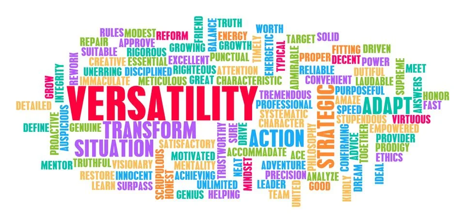 Versatility Word Cloud Concept Stock Illustration