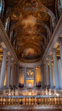 Versilles Chapel upper level looking up - no tourists Stock Photos