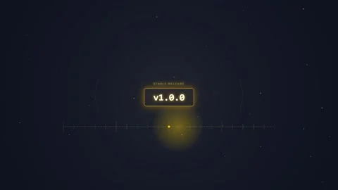 Version 1.0.0 Update Notification HUD Interface, Digital Technology Backgroun Stock Footage 348412396