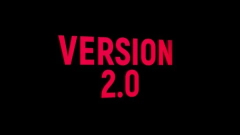 Version 2.0 3d text word animation with vertically rotating motion video Stock Footage 313832155