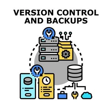 Version control and backup managing system concept Stock Illustration