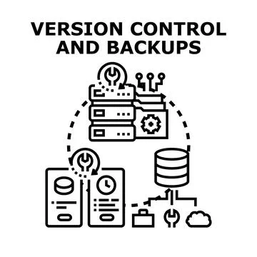 Version control and backup managing system concept 스톡 일러스트