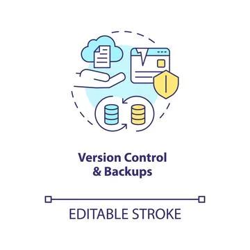 Version control and backups concept icon 스톡 일러스트