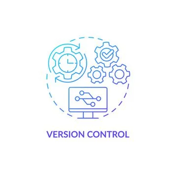 Version control blue gradient concept icon Stockillustratie