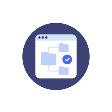 Version control icon, flat vector design Illustrazione stock