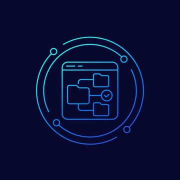 Version control icon, linear design Illustrazione stock