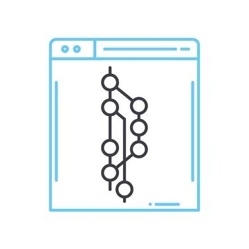 Version control line icon, outline symbol, vector illustration, concept sign Illustrazione stock