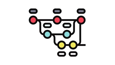 Version control software color icon animation Stock Footage 326105278