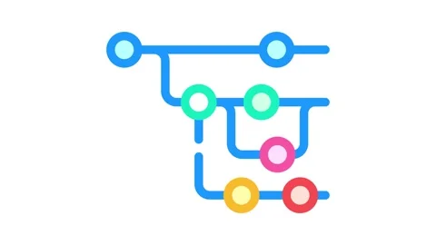 Version control software color icon animation Stock Footage 327267886