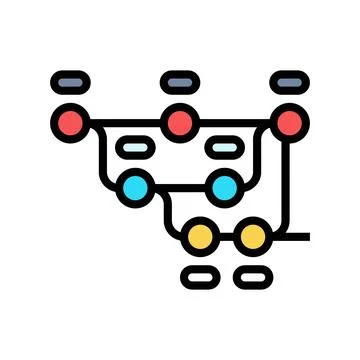 Version control software color icon vector illustration 库存插图