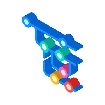 Version control software isometric icon vector illustration Illustrazione stock