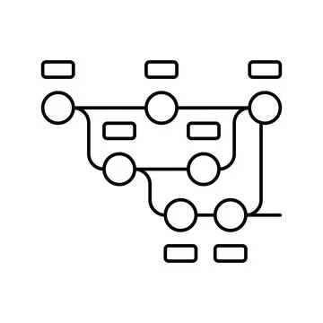 Version control software line icon vector illustration 스톡 일러스트