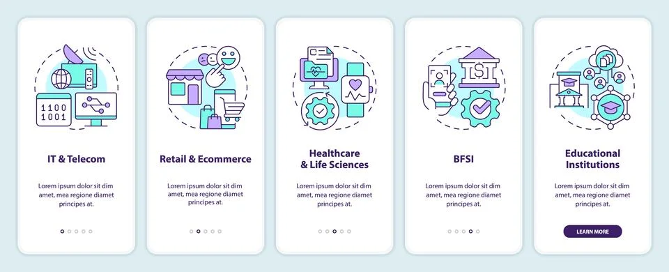 Version control system end user industry onboarding mobile app screen 스톡 일러스트