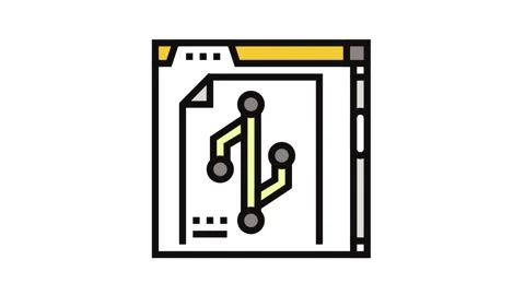 Version control technical writer color icon animation 動画素材 326105842