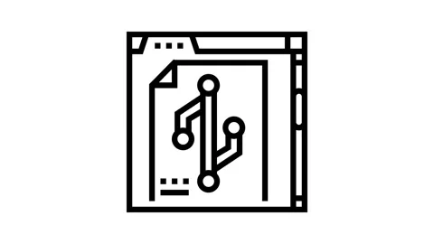 Version control technical writer line icon animation 動画素材 326131874