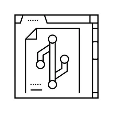 Version control technical writer line icon vector illustration Stock Illustration