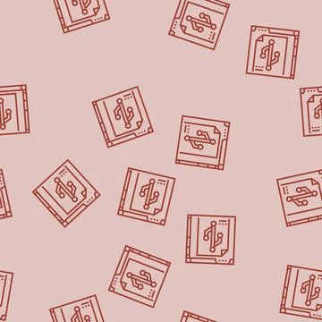 Version control technical writer line seamless pattern Stock Illustration