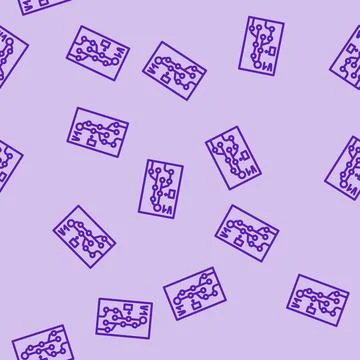 Version control technical writer line vector seamless pattern Stock Illustration