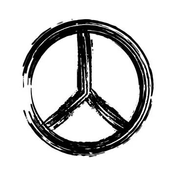 Version peace symbol painted with brush, vector Stock Illustration