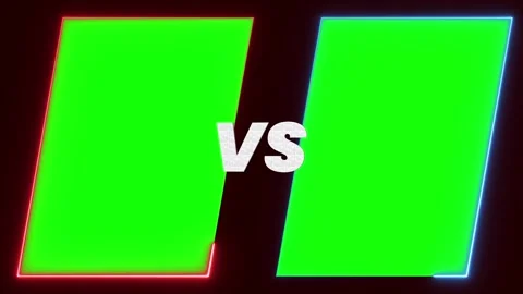 Versus 3D Title on a Green Display. 2 Display Screen For Competitors Stock Footage 268738469