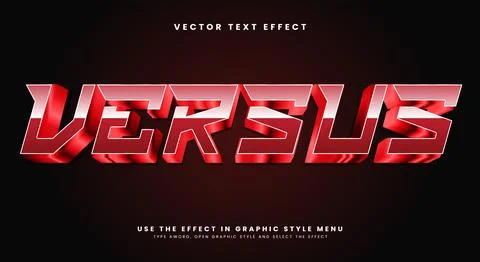 Versus action editable text effect Template Stock Illustration