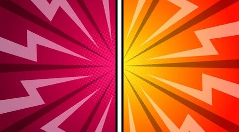 Versus against background in flat comic style design with halftones. Vector.. Illustrazione stock