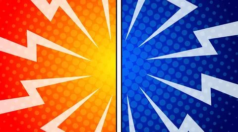 Versus against background in flat comic style design with halftones. Vector.. Illustrazione stock