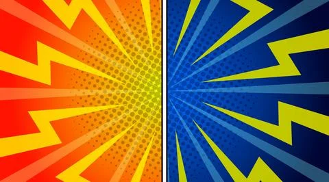 Versus against background in flat comic style design with halftones. Vector.. 스톡 일러스트