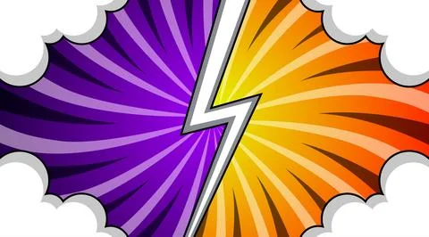 Versus against background in flat comic style design with halftones. Vector.. Stock Illustration