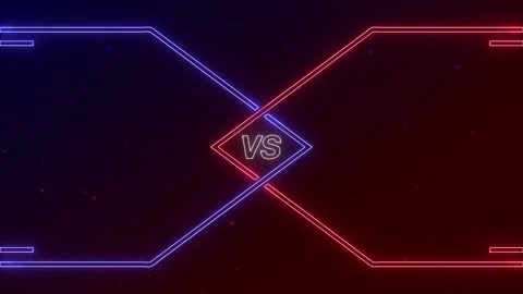 Versus animation in blue and red with neon design perfect for fighting games Video stock 231567241