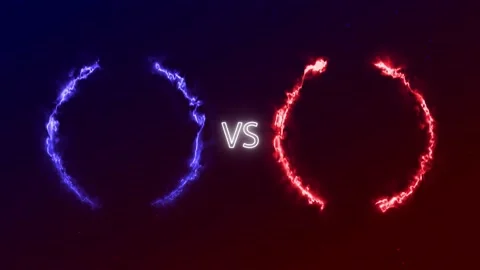 Versus animation in blue and red with neon design perfect for fighting games Stock Footage 231567385