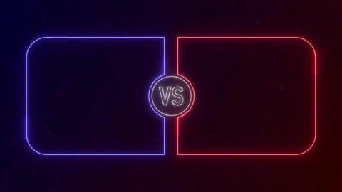 Versus animation in blue and red with neon design perfect for fighting games Stock Footage 231567392