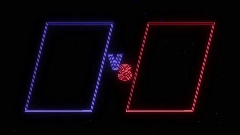 Versus animation in blue and red with neon design perfect for fighting games Stock Footage 231567394