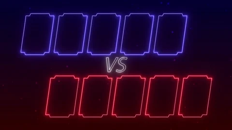 Versus animation in blue and red with neon design perfect for fighting games Stock Footage 231567418