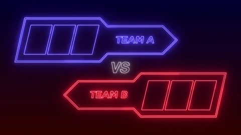 Versus animation in blue and red with neon design perfect for fighting games Stock Footage 231567419
