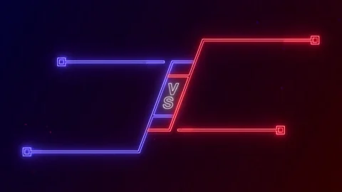 Versus animation in blue and red with neon design perfect for fighting games Stock Footage 231567420