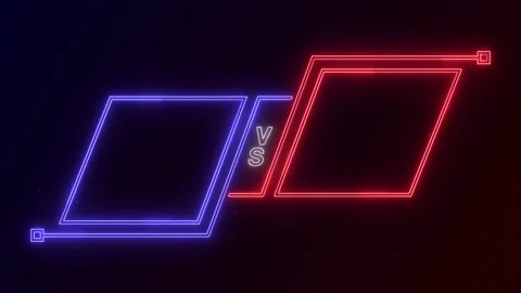 Versus animation in blue and red with neon design perfect for fighting games Stock Footage 231567431