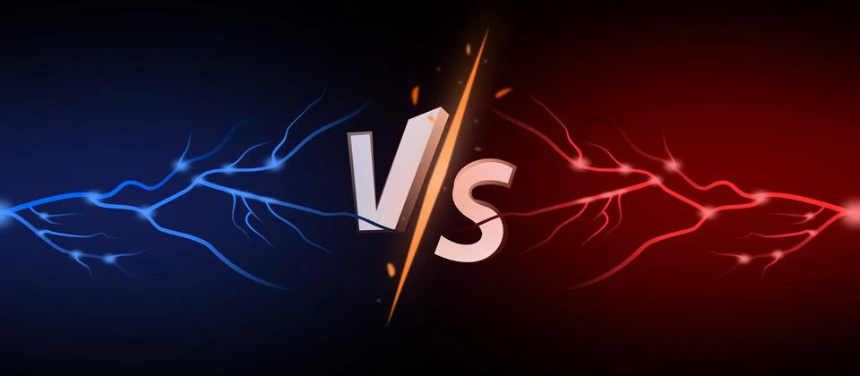 Versus background with thunderstorm effect. VS screen for sport games Stock Illustration