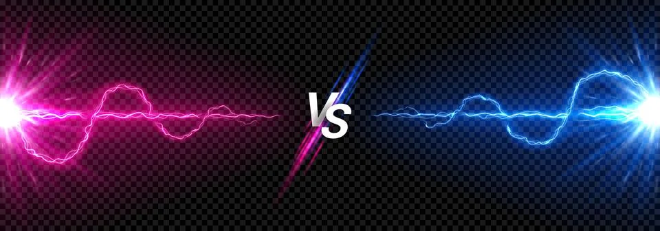 Versus banner with glowing thunderstorm effect Stock Illustration