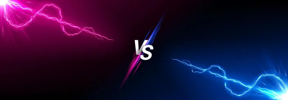 Versus banner with glowing thunderstorm effect Stockillustratie