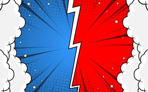 Versus banner template in comic stlye Vector Illustration. Stock Illustration