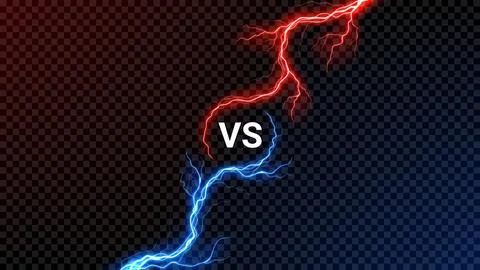 Versus banner with thunderstorm effect Stock Illustration