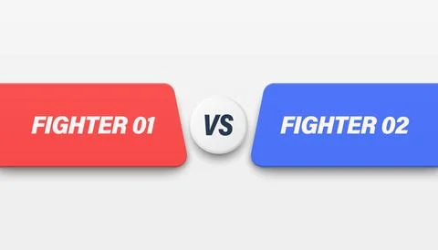 Versus Banner, Vector Illustration. Red vs Blue Fighter Comparison Label fo.. Illustration
