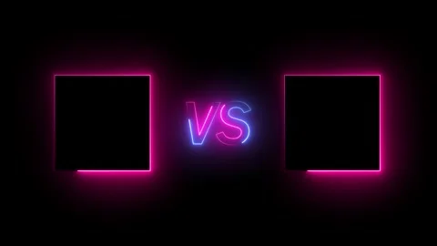 Versus bars neon side line with rectangle frame animation. The concept of b.. Stock Footage 309300802