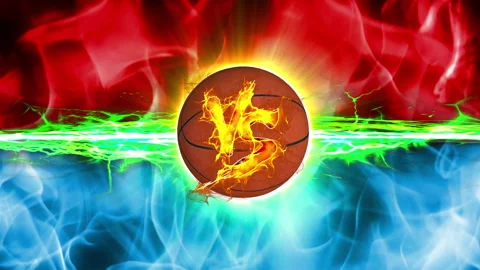 Versus basket ball fire background animation Video stock 146112257